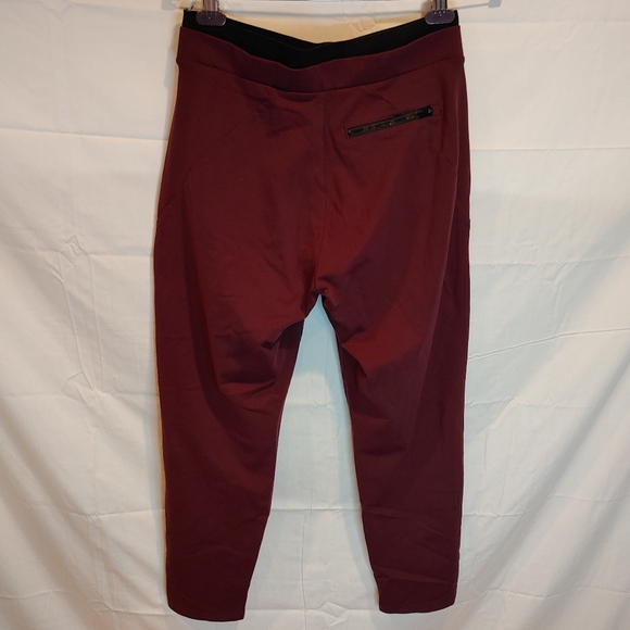 Athleta Antique Burgandy Venice Pintuck Zip Pockets Stretch Pants Size Small - Picture 7 of 13
